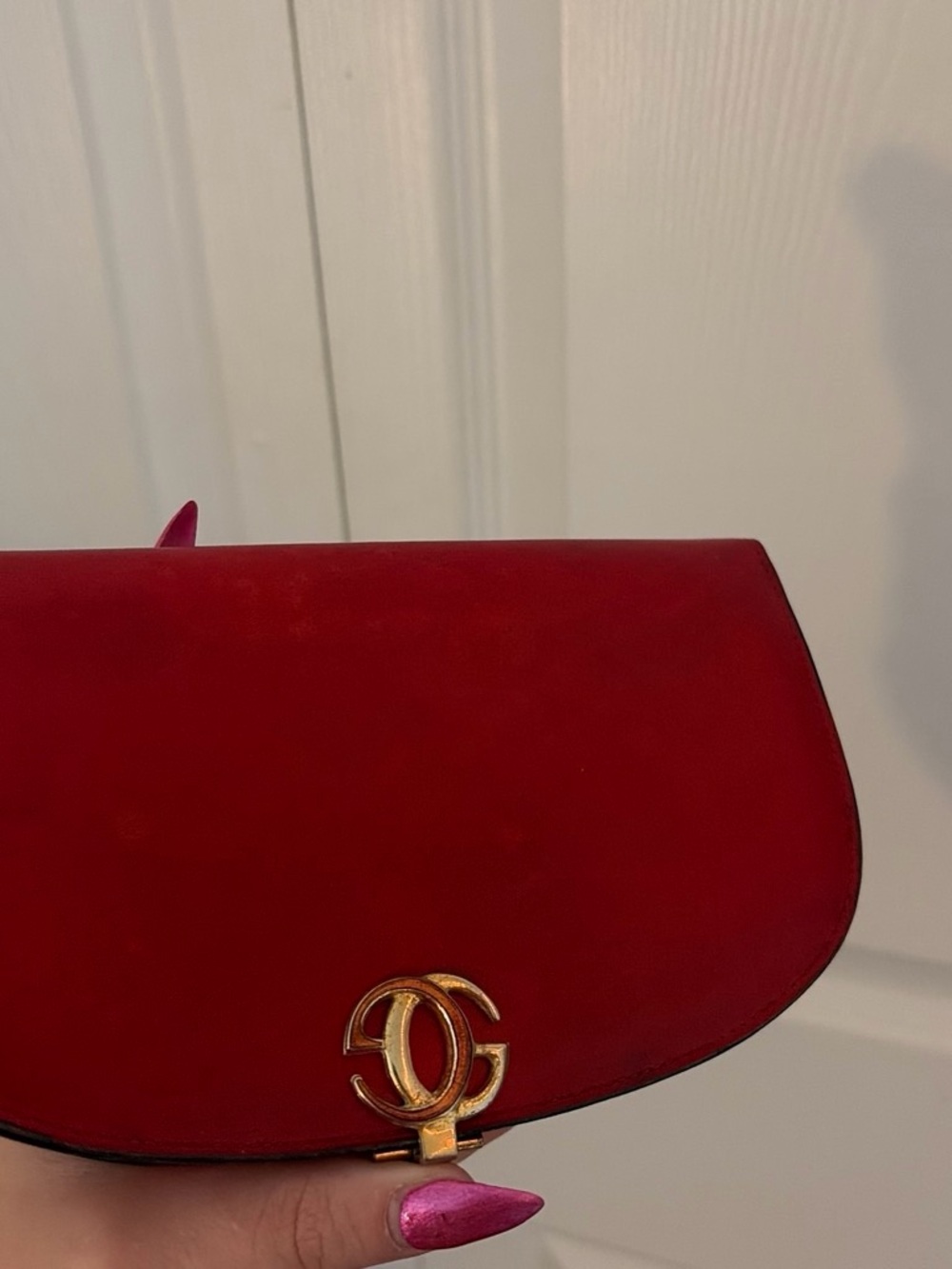 Authentic vintage Gucci cherry red leather wallet clutch